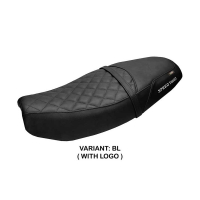 HOUSSE DE SELLE COMPATIBLE | TRIUMPH SPEED TWIN 1200 2019-2026 | MOD TAMRA - Couleur : NOIR, Type : STANDARD, Logo : AVEC LOGO