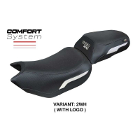 HOUSSE DE SELLE COMPATIBLE | TRIUMPH TIGER 1200 2022-2026 | MOD WALES COMFORT SY - Type : CONFORT, Logo : AVEC LOGO, Couleur : ARGENT