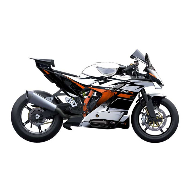 Kit déco KTM 990 RC R - V3 - BLANC - Finition : BRILLANT, Modèle : STANDARD