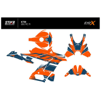 Kit déco KTM 990 RC R - V3 - ORANGE BLEU - Modèle : STANDARD, Finition : MAT