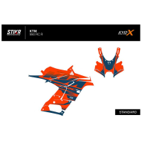 Kit déco KTM 990 RC R - V1 - ORANGE BLEU - Modèle : STANDARD, Finition : MAT
