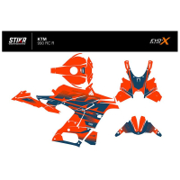 Kit déco KTM 990 RC R - V1 - ORANGE BLEU - Finition : BRILLANT, Modèle : FULL