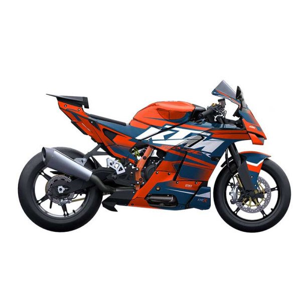 Kit déco KTM 990 RC R - V2 - ORANGE BLEU - Finition : BRILLANT, Modèle : FULL