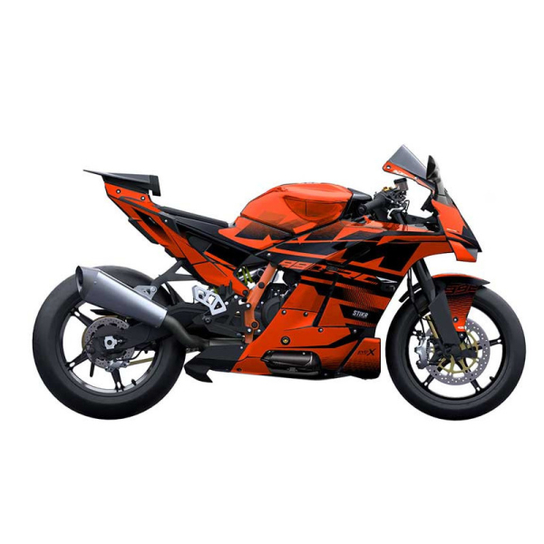 Kit déco KTM 990 RC R - V1 - ORANGE NOIR - Modèle : FULL, Finition : MAT