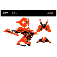 Kit déco KTM 990 RC R - V1 - ORANGE NOIR - Finition : BRILLANT, Modèle : FULL