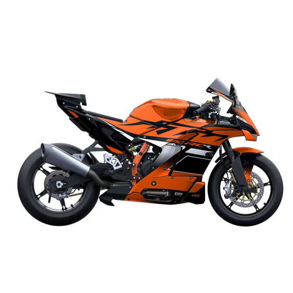 Kit déco KTM 990 RC R - V3 - ORANGE NOIR - Modèle : STANDARD, Finition : MAT