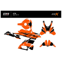 Kit déco KTM 990 RC R - V3 - ORANGE NOIR - Modèle : STANDARD, Finition : MAT
