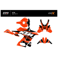 Kit déco KTM 990 RC R - V2 - ORANGE NOIR - Modèle : STANDARD, Finition : MAT